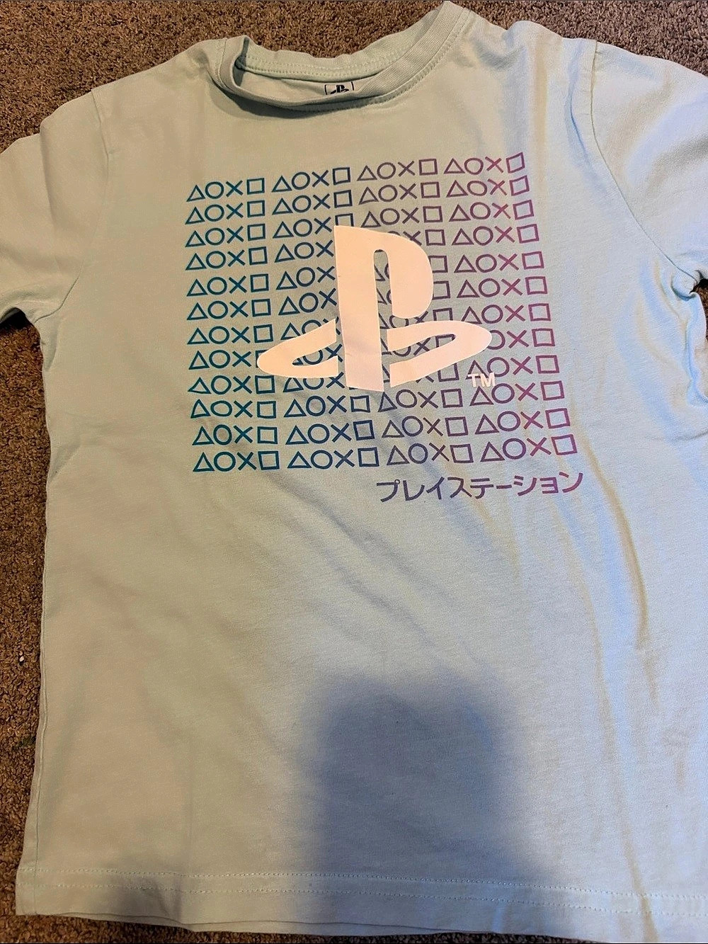 PlayStation Symbols Logo Tee Boys 8-9YRS/134CM White & Blue Like New